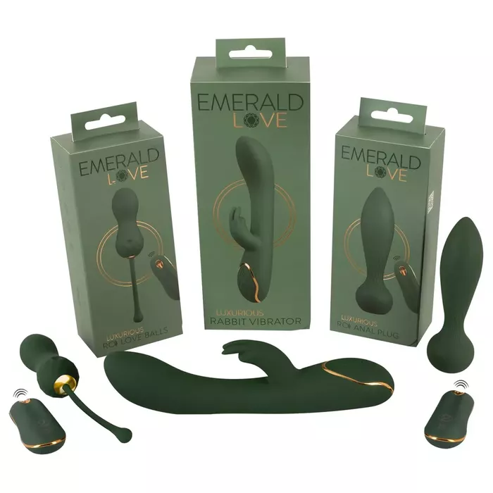 Vibrators Emerald Love Luxurious Rabbit — dubultdarbības silikons Photo 14