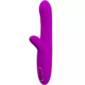 Vibrator with clitoris stimulator Pretty Love Angelique — soft silicone, waterproof, purple