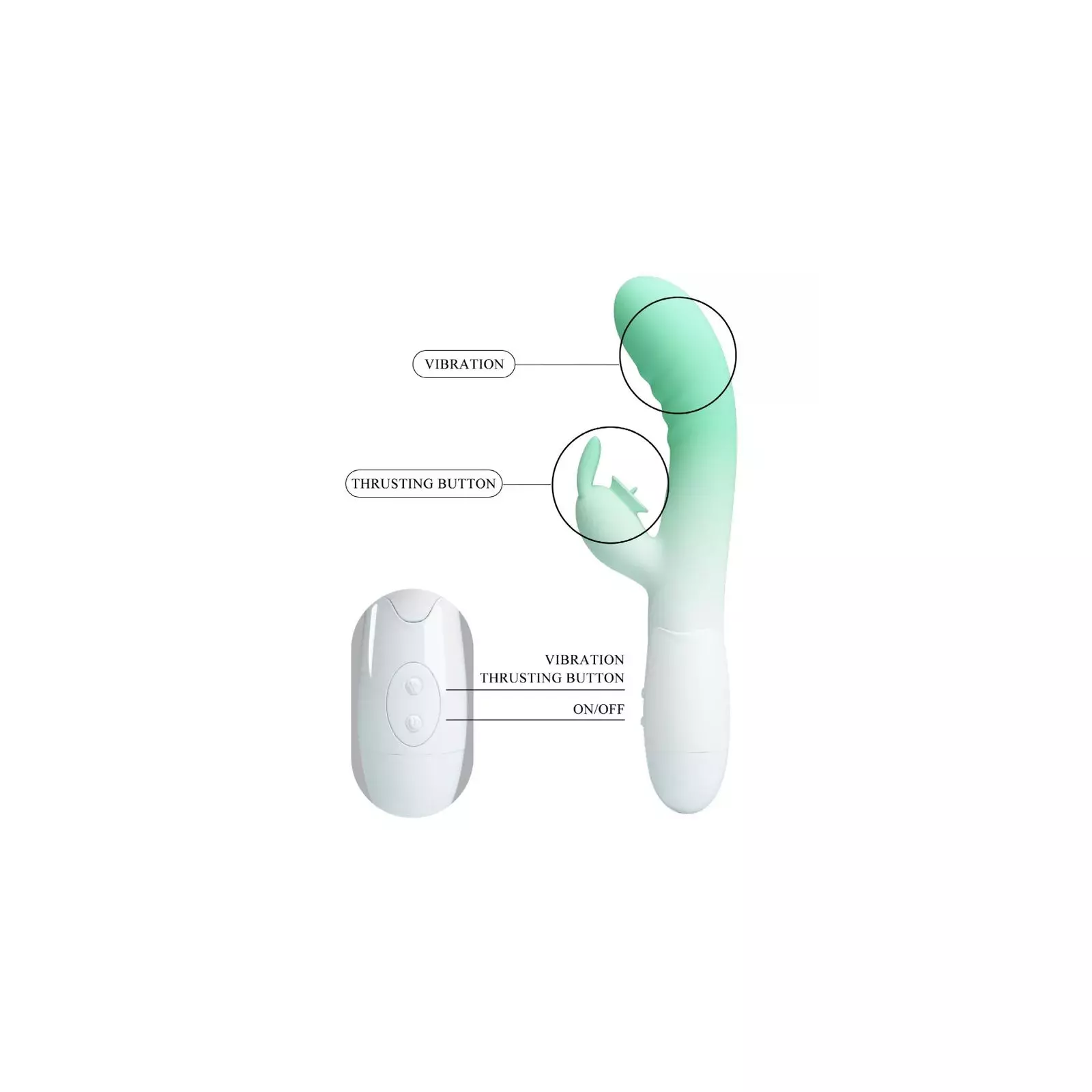 PRETTY LOVE Cerberus Rabbit Vibrator - 30 Vibrations Photo 7