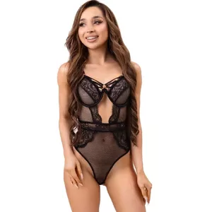 Body LIVCO CORSETTI FASHION Paula LC 20209, black, lace decorations, size L/XL
