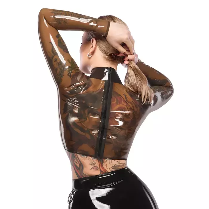 Late x Latex Shirt XL — natural latex crop top Photo 6
