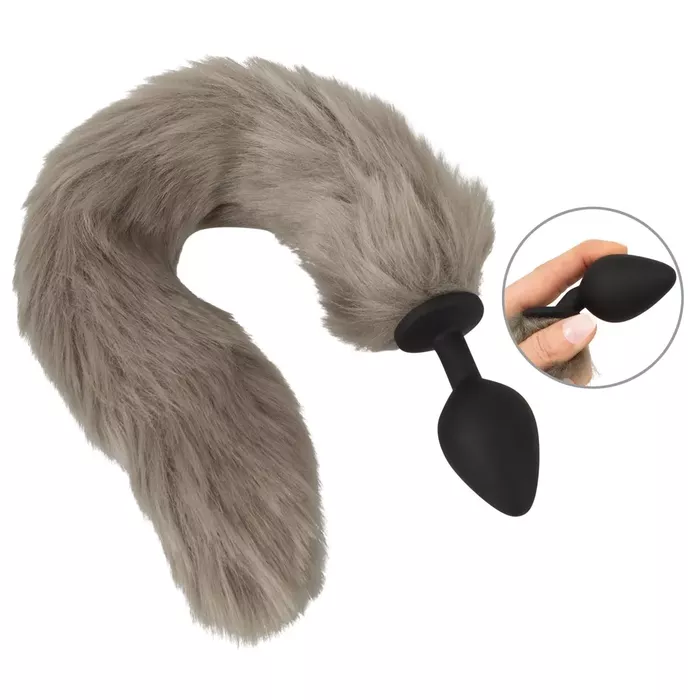 Anal plug You2Toys Fluffy Tail Grey — silicone plug Photo 2