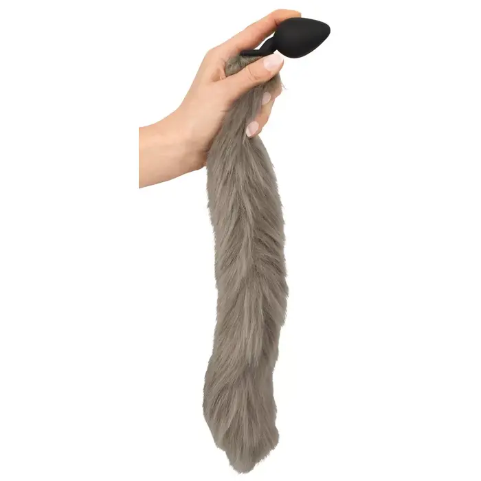 Anal plug You2Toys Fluffy Tail Grey — silicone plug Photo 7