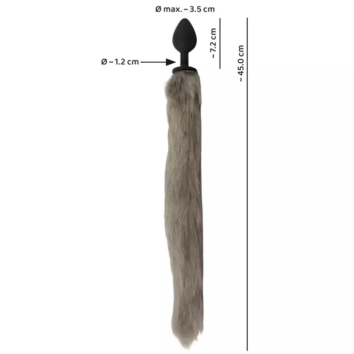 Anal plug You2Toys Fluffy Tail Grey — silicone plug Photo 8