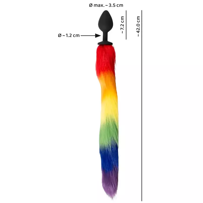 Anālais dīļis You2Toys Fluffy Tail Rainbow — silikons, 42 cm Photo 7