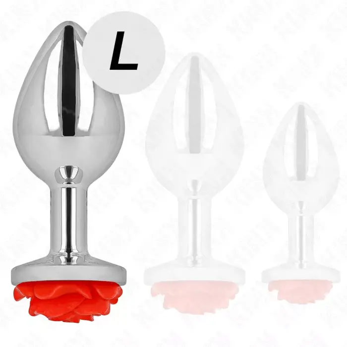 Anal plug KINK PLEASURE PLUGS Rose Red Size L Photo 2