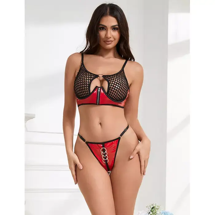 Apakšveļas komplekts SUBBLIME 955533 — sarkans lakots S/M Photo 9