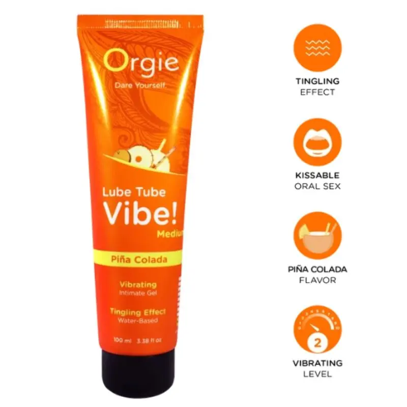 Orgie Lube Tube Vibe! Piña Colada 100 ml lubricant Photo 3