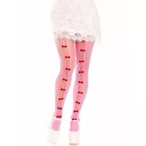 Zeķes ar izgriezumiem Heart & Bows, LEG AVENUE D-240005, rozā, one size