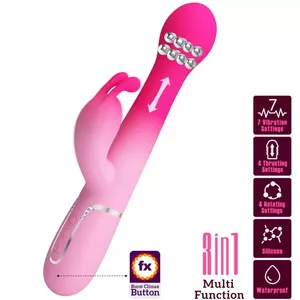 Vibrator rabbit Pretty Love DEJON 3-in-1 — multifunctional ergonomic, pink
