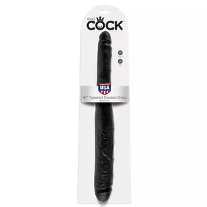 Dildo divkāršais King Cock Slim melns 40.6 cm