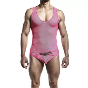 MOB - TRANSPARENT PINK BODYSHEER SIZE L/XL