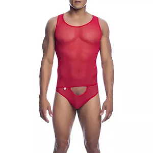 MOB - RED TRANSPARENT BODYSHEER SIZE L/XL