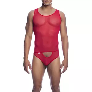 MOB - RED TRANSPARENT BODYSHEER SIZE S/M