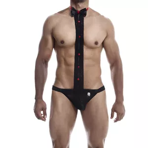 MOB - TUXEDO WITH LACE THONG SIZE S/M