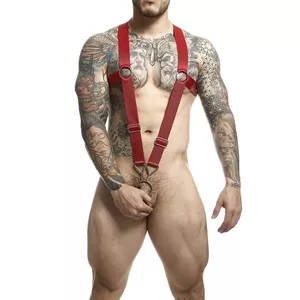 Harness Mob Cross Back Harness D-243430, red, one size, adjustable straps