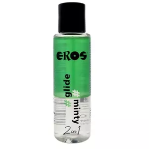 Silikona lubrikants Eros 2 in 1 Glide Minty — 100 ml, ilgnoturīgs, ar piparmētras aromātu