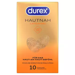 Презервативы Durex Hautnah без латекса, упаковка 10 шт. — полиизопрен, номинальная ширина 56 мм, анатомическая форма Easy‑on
