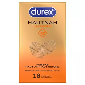 Презервативы Durex Hautnah без латекса ультратонкие естественное ощущение 16 шт, полиизопрен, номинальная ширина 56 мм