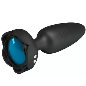 Анальная пробка Pretty Love Tarion с LED-подсветкой, чёрная, 12.5 см