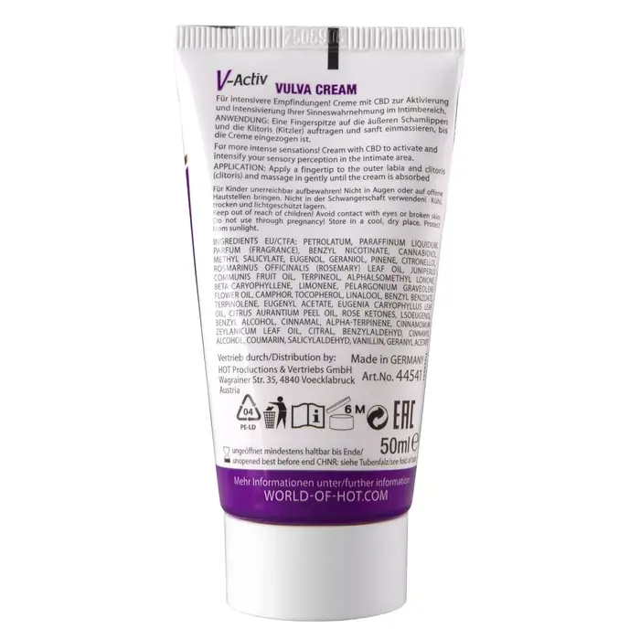 V-Activ Vulva Cream CBD 50 ml — hot intimate cream Photo 3