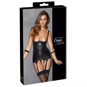 Basque Bondage XL corset-style lingerie, Cottelli Collection — black, size XL