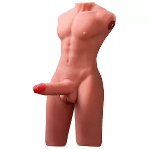 XISE - JASON PUSĶERMENIS REĀLISTISKS VĪRIEŠU TORSO AR VILKŠANU UN VIBRĀCIJU 55 CM