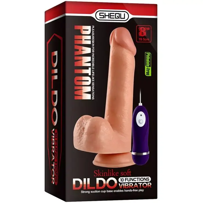 Vibrējošs dildo SHEQU Phantom — 20 cm, ar tālvadību Photo 7