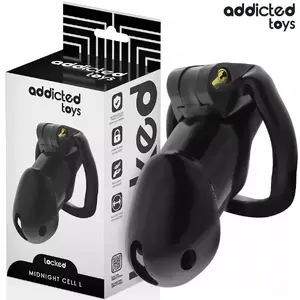 Устройство для культизации ADDICTED TOYS LOCKED Mindnight Cell — пенисная клетка размер L, надежный замок для длительного ношения