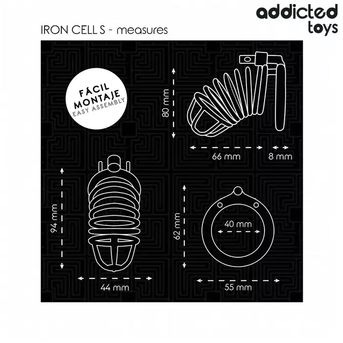ADDICTED TOYS LOCKED Iron Cell metāla dzimumlocekļa sprosts S Photo 5
