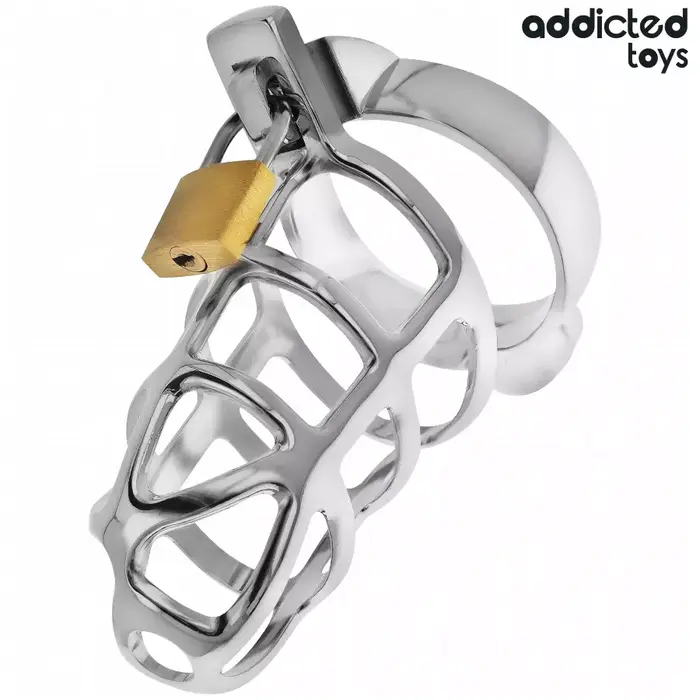 Металлическая клетка целомудрия ADDICTED TOYS LOCKED D-242971, M Photo 2