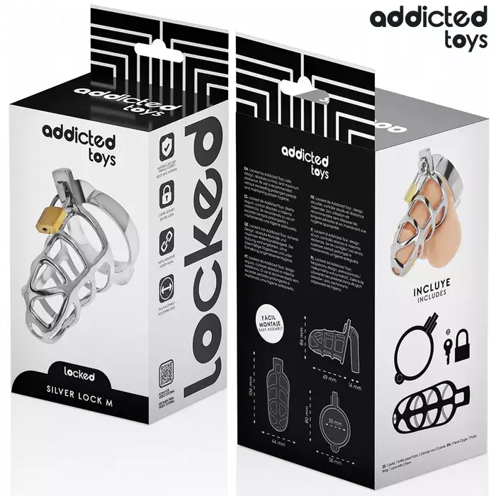 Металлическая клетка целомудрия ADDICTED TOYS LOCKED D-242971, M Photo 6