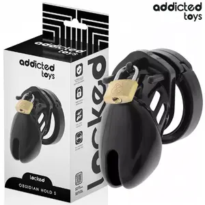 Клетка для чести ADDICTED TOYS LOCKED Obsidian Hold размер S — компактная мужская клетка, модель D-242965