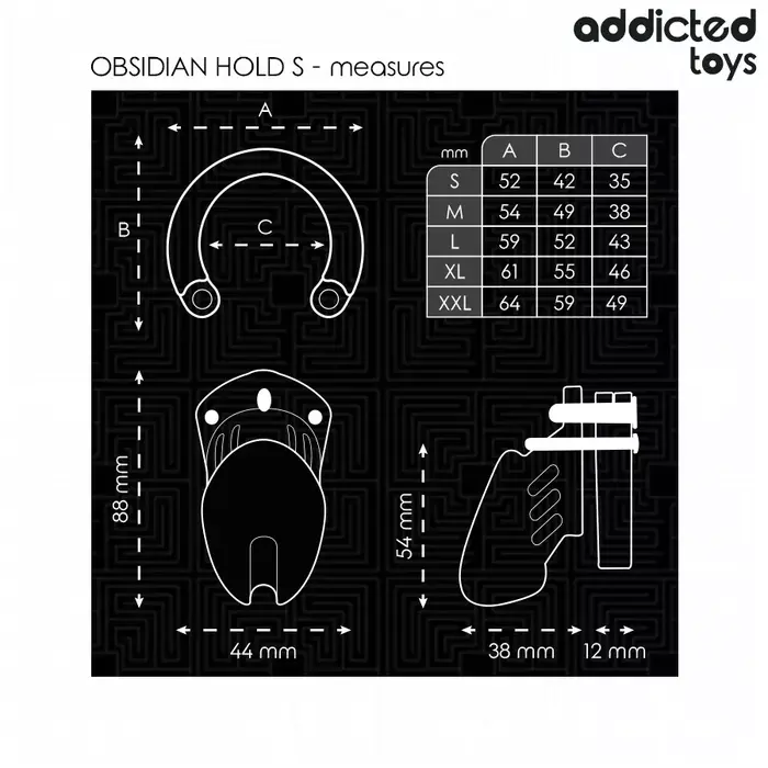 Клетка для чести ADDICTED TOYS LOCKED Obsidian Hold S Photo 5