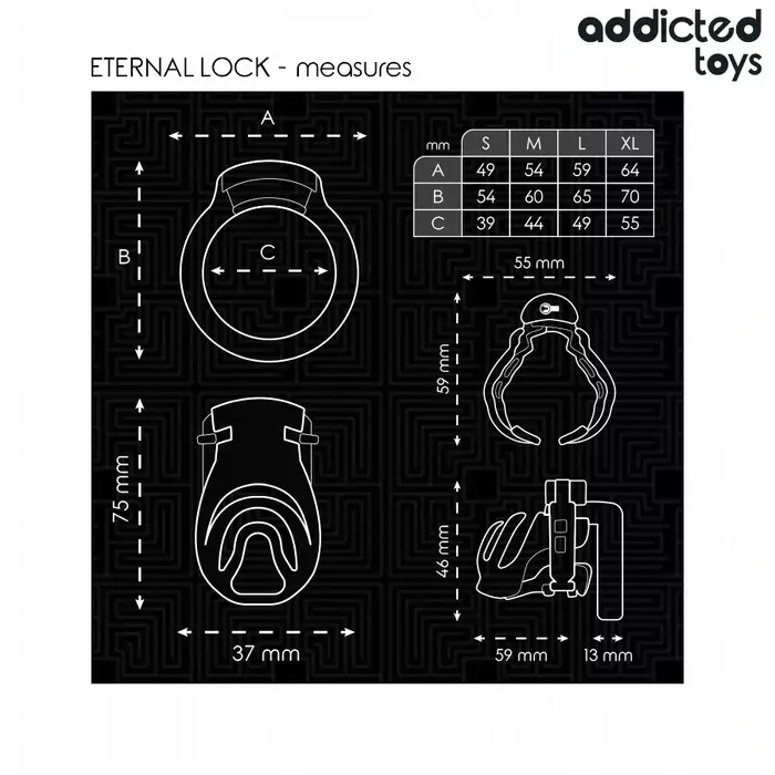 ADDICTED TOYS LOCKED Eternal Lock chastity cage 9 cm Photo 5