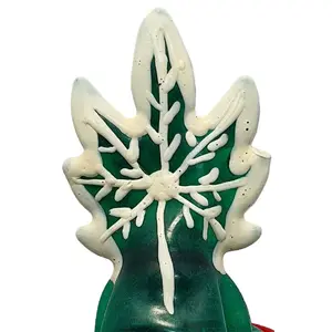 Одноразовый новостный презерватив CONDOMERIE Handpainted с рисунком каннабиса — декоративный, для взрослых