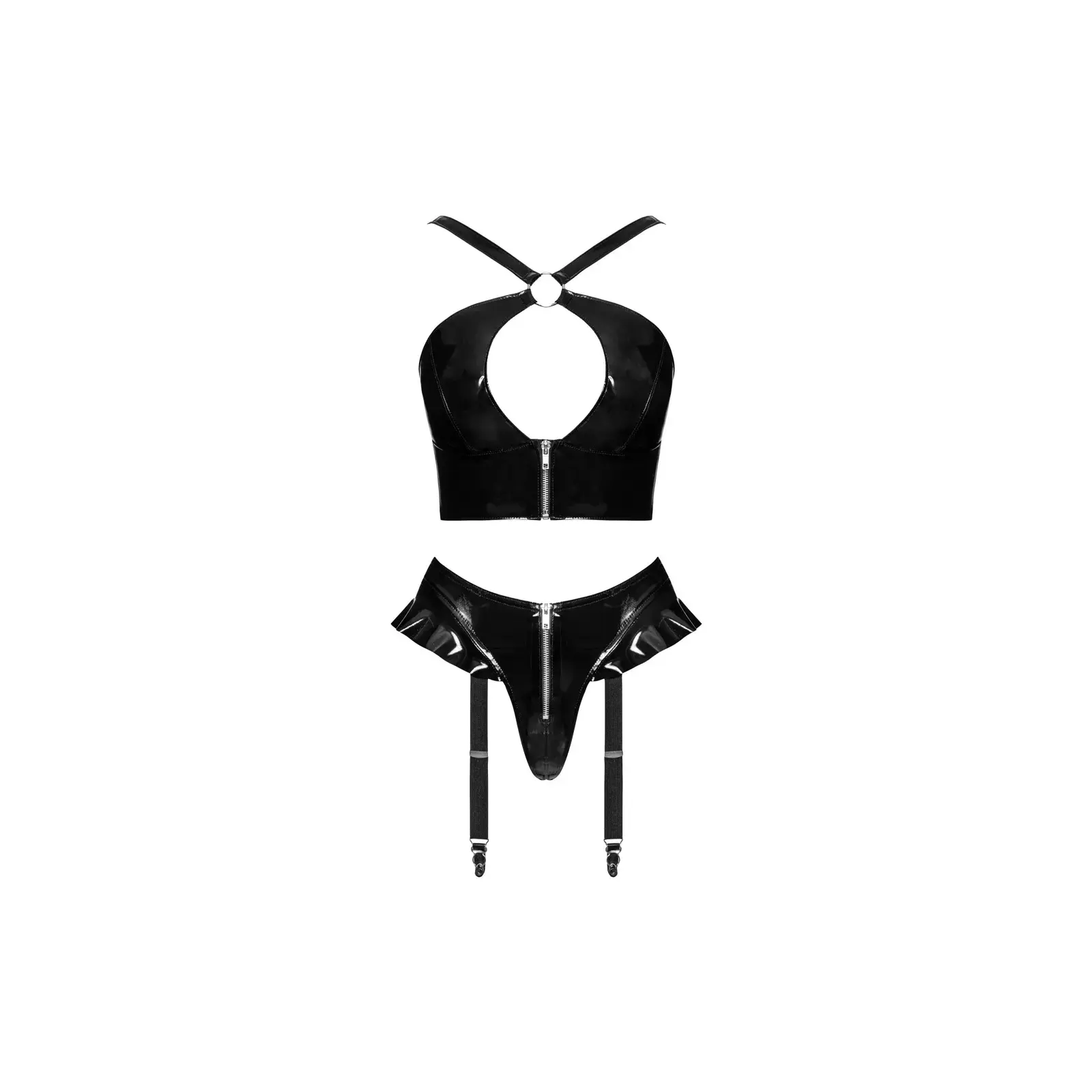 Нижнее белье Black Level L Vinyl Top & Thong Photo 10
