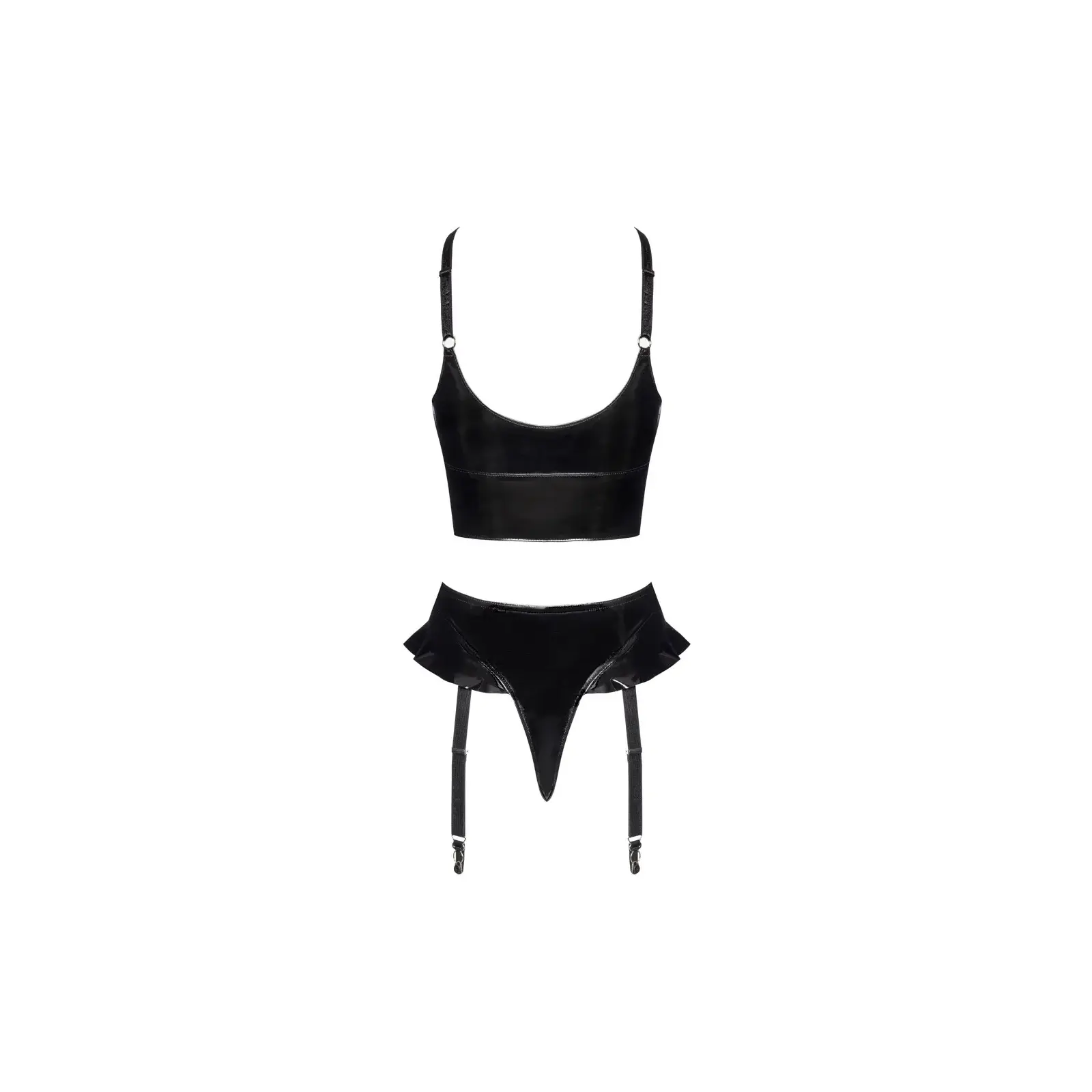Нижнее белье Black Level L Vinyl Top & Thong Photo 11