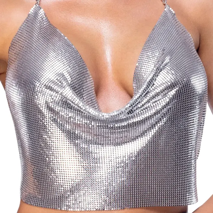 Cottelli Collection Top Metal Silver metālisks kroptops Photo 5