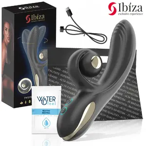 IBIZA - TWISTER VIBRATORS AR IZLIEKUMA STIMULATORU UN VIBRO ROTĀCIJU
