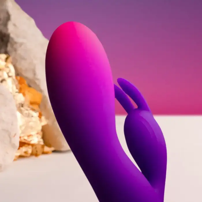 Vibrator rocks off Glo Girl Purple Rabbit Photo 2
