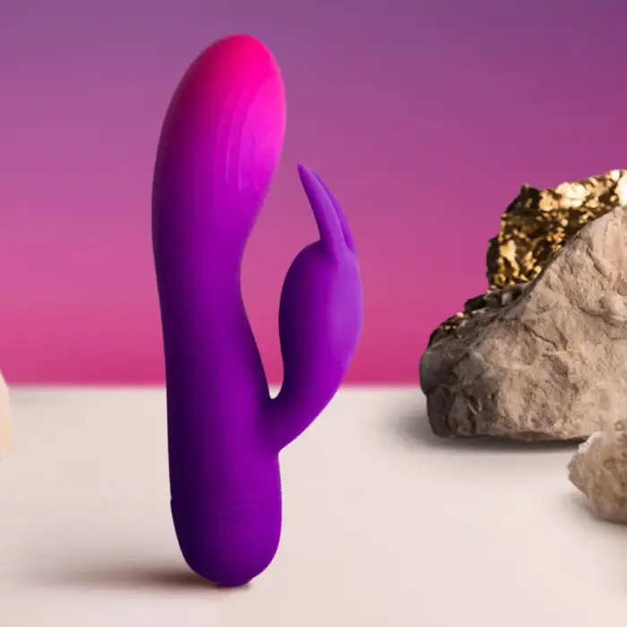 Vibrator rocks off Glo Girl Purple Rabbit Photo 3