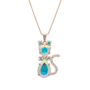 Kulons "Saulainā Kaķene (Aurora Borealis)" ar Swarovski™ kristāliem