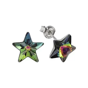 925 Sterling Children's Silver Earrings "Star (Vitrail Medium)" with Crystals From Swarovski™