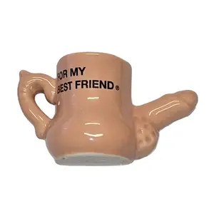 Ceramic mug magnet diablopicante D-243977 — raised penis design, novelty fridge magnet, 'For My Best Friend'