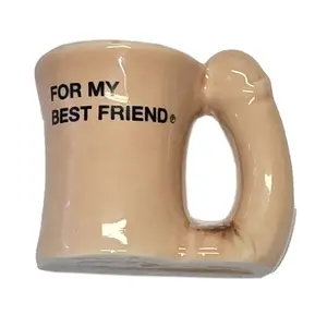 Keramikas krūze ar dzimumlocekļa rokturi, diablopicante D-243978 — uzraksts «For My Best Friend»