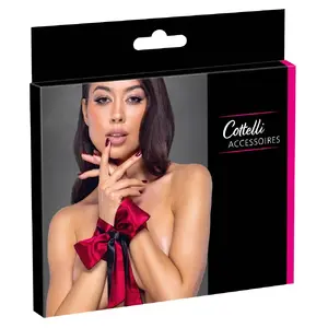 Бондажный шарф Cottelli Collection 6 см × 150 см из сатина двусторонний красно‑чёрный, 100% полиэстер