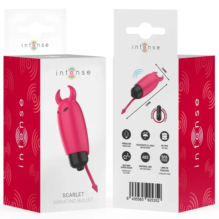 Vibrating bullet INTENSE Scarlet Red 9.3 x 2.4 cm Photo 7