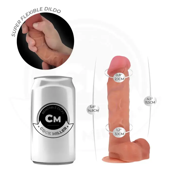 Dildozs Cock Miller HYPERREALISTIC — artikulējamais 14,8 cm Photo 3
