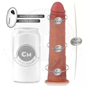 Dildo cock miller D-243369 — reālistisks, 19,5 cm, piesūceknis, tālvadāma vibrācija